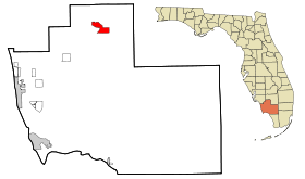 Collier County Florida Incorporated and Unincorporated areas Immokalee Highlighted.svg