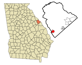 Columbia County Georgia Incorporated and Unincorporated areas Harlem Highlighted.svg