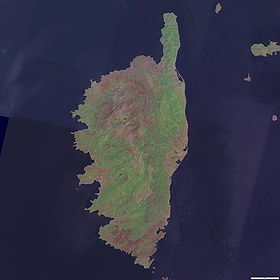 Photosatellite de la Corse (NASA)