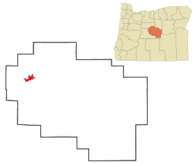 Crook County Oregon Incorporated and Unincorporated areas Prineville Highlighted.svg
