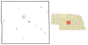 Custer County Nebraska Incorporated and Unincorporated areas Merna Highlighted.svg