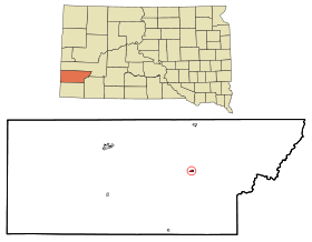 Custer County South Dakota Incorporated and Unincorporated areas Fairburn Highlighted.svg