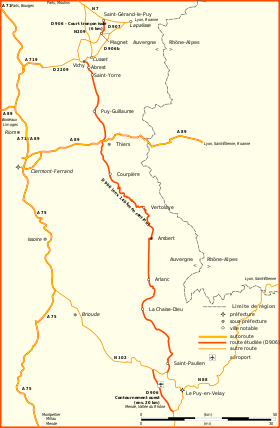 Carte de la route départementale 906