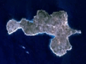 Image satellite de l'ile Drvenik Mali