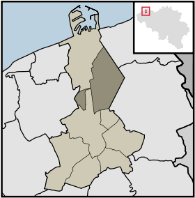 Localisation de Dudzele au sein de Bruges