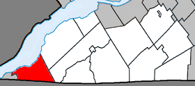 Localisation de la municipalité de canton dans la MRC de Le Haut-Saint-Laurent