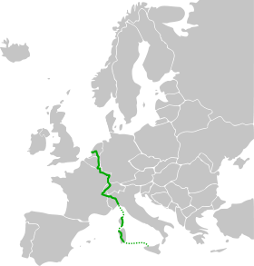 Itinéraire de la route européenne 25