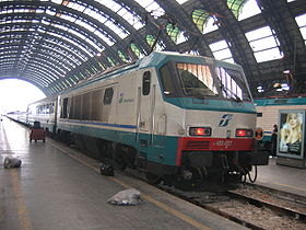 E 402 A en gare centrale de Milan.