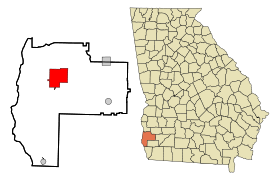 Early County Georgia Incorporated and Unincorporated areas Blakely Highlighted.svg