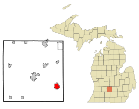 Eaton County Michigan Incorporated and Unincorporated areas Eaton Rapids Highlighted.svg