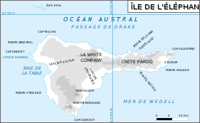 Carte de l'île de l'Éléphant.