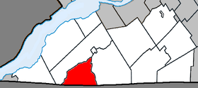 Localisation de la municipalité dans la MRC de Le Haut-Saint-Laurent