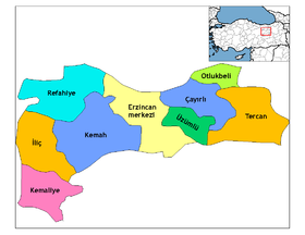 Districts de la province d’Erzincan
