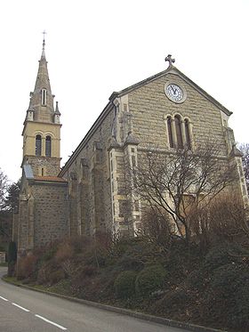 Vue de l'église d'Estrablin