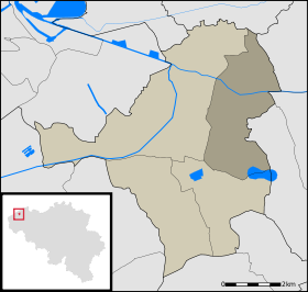 Localisation d'Ettelgem au sein d'Oudenburg