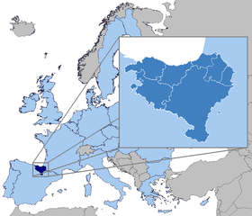 Localisation du Pays basque en Europe
