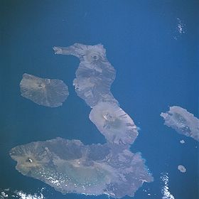 Image satellite de l'île Isabela (au centre).