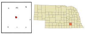 Fillmore County Nebraska Incorporated and Unincorporated areas Geneva Highlighted.svg