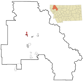 Flathead County Montana Incorporated and Unincorporated areas Whitefish Highlighted.svg