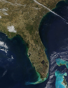 Image satellite de la péninsule de Floride.