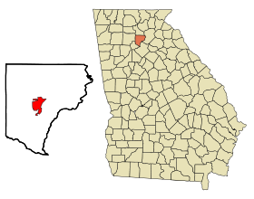 Forsyth County Georgia Incorporated and Unincorporated areas Cumming Highlighted.svg