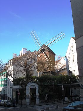 Le moulin de la Galette au coin de la rue Lepic(moulin Radet)