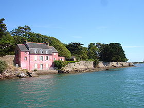 La maison rose, repère maritime de l'entrée de la rivière de Vannes