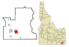 Franklin County Idaho Incorporated and Unincorporated areas Preston Highlighted.svg