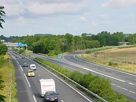 Photographie de la route A 26 : Échangeur avec l'autoroute A2 près de Cambrai