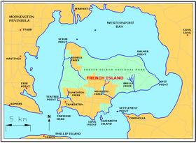 Carte de French Island.