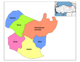 Districts de la province de Gümüşhane