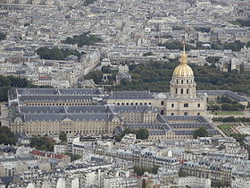L'hôtel des Invalides vu depuis la tour Eiffel.