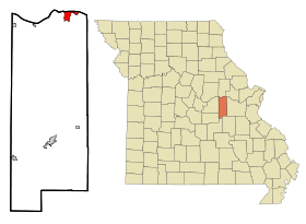 Gasconade County Missouri Incorporated and Unincorporated areas Hermann Highlighted.svg