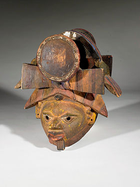 Masque Gèlèdé provenant du peuple Yoruba au Nigeria, au Birmingham Museum of Art