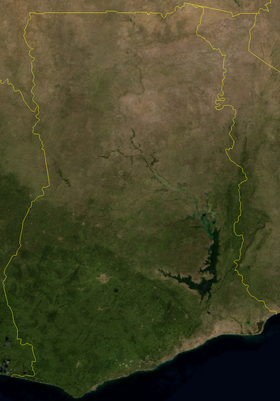 carte : Géographie du Ghana