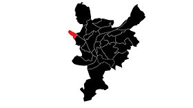 Localisation de Chênée dans la Ville de Liège
