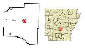 Grant County Arkansas Incorporated and Unincorporated areas Sheridan Highlighted.svg