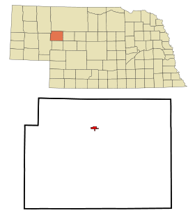 Grant County Nebraska Incorporated and Unincorporated areas Hyannis Highlighted.svg