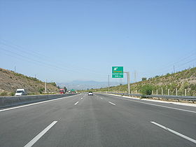 Sortie de Corinthe sur l'autoroute