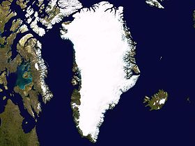 Image satellitaire du Groenland.
