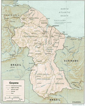 carte : Géographie du Guyana