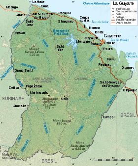 carte : Géographie de la Guyane