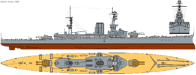 HMS Glorious (1917) profile drawing.png
