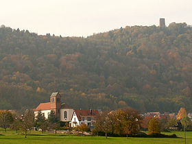 Haegen et le donjon du Grand-Geroldseck en automne