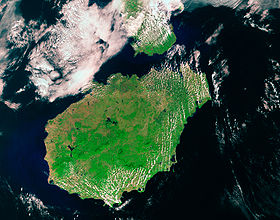 Vue satellite de Hainan.