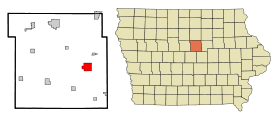 Hardin County Iowa Incorporated and Unincorporated areas Eldora Highlighted.svg