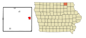 Howard County Iowa Incorporated and Unincorporated areas Cresco Highlighted.svg