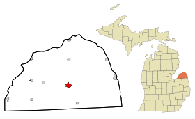Huron County Michigan Incorporated and Unincorporated areas Bad Axe Highlighted.svg