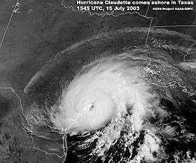 L'ouragan Claudette au large du Texas