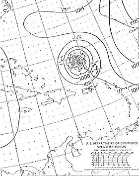 Analyse météorologique de surface de l’ouragan Dog, 4 septembre